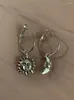 Boucles d'oreilles en peluche goth e girl esthétique des cerceaux asymétriques esthétique Soleil et lune Cerceau céleste étoile Punk Tibetan Silver Accessoires