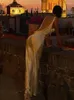 Sukienki swobodne słoneczne wieczorne sukienki nocne klub spaghetti Pasek seksowna bez pleców satynowa elegancka maxi dla kobiet luksusowa suknia bez rękawów