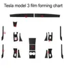 Pour Tesla Model 3 Modèle X S Intérieur Panneau de commande central Panneau de porte Porche de porte Stickers Fibre de carbone ACCESSORATIONS CORTY