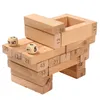 Natural Wood Stack Toy Stacking Höjd Byggnadsblock Toy Montessori Träbalans Stacking Toys