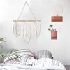 Tapisseries boho art mur macrame suspendu des feuilles tressées décor avec des glands intérieurs faits à la main à la main à la main