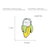 小さなかわいいバナナ猫ヘッジホッグアニマルブローチピンエナメルラペルピン
