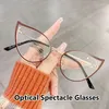 Lunettes de soleil Metal Cat Eye Spectacle Optical Lunes Unisexe Unisexe Transparent HEEGLASSES Men Femmes Vintage Blue Light Blocking Eyewear