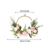 Decorative Flowers Artificial Flower Hoop Wreath Ball Chrysanthemum Front Door Hangings Water Grass Wall Party