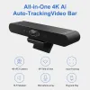 Webcams 4K Camera USB Webcam HD Video Conference Camera with Microphone and Speaker AI Face Tracking Auto Focus Remote Control for PC