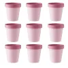 Lastoortsen 9pcs 6,8oz/200ml Creme Gläser leer Mischschalen und Leckdosen Plastikbehälter Spa Gesichtsmaskenschalen Kosmetische Jar Pink für Schönheit