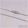 Chains Real Solid Platinum 950 Women Lucky Carved Beads Link Chain Necklace Lobster Clasp Drop Delivery Jewelry Necklaces Pendants Otv7M