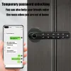 Lock Phipulo Tuya App Controle remoto Remoto de impressão digital Smart Senha Bloqueio de biometria elétrica Número do código de trava única trava da porta com a tecla