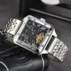 Hommes WEMPS Watch Square Tank Watches Designer Diamond Watches Machinerie automatique Mouvement Bracelet en acier inoxydable Sapphire Glass Watrproof Wrists # 63