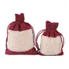 Gift Wrap 24p 10x14 13x18cm Single Side Open Window Linen Bags Lavender Sachet Cloth Bag Jewelry Drawstring Organza Wedding