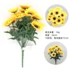 Decorative Flowers Simulation Sunflower Artificial Yellow Turnsole Wedding Pography Props Bouquet Pastoral Style Home Vase Decors