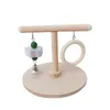 Outros pássaros suprimentos de pássaros papagaio Playstand Wood Free Standing Play Play Tablop Portable Exercution Parrot