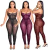 NEW Sexy Perspective Black Lace Dresses Women Summer Backless Spaghetti Strap Dress Night Club Party Wear With Thong Sexy underwear Sexy Womens Jumpsuits