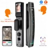 Lås Tuya 3D Face Realtime Intercom Smart Door Lock Security Camera Intelligent FingerPrint Lösenord Biometrisk elektronisk nyckel Unlock