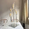 Vente chaude en acrylique ou en verre candélabre Candelabra table centrales pour la décoration d'événements de mariage mariage