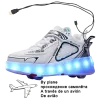 Sneakers Nieuwe roze USB Charging Fashion Girls Boys Led Light Roller Skate Shoes For Children Kids Sneakers met wielen vier wielen