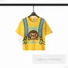 Designer Kids cotton T-shirts boys monkey backpacks letter printed casual tops summer children cartoon short sleeve Tees Z7585