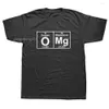 Camisetas masculinas de t-shirt gráfico de tabela de tabela periódica engraçada omg