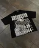Men's T-Shirts Hip Hop Casual American T Shirt Strtwear demon graphic t shirts Print Cotton Oversized Harajuku Gothic Short Slved y2k top T240408