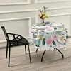 Table Cloth Seamless Floral Pattern With Spring Flowers Pink Turquoise Color Round For Home Party Wedding 60 Inches