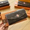 Designer Lousis vouton portefeuille Luxury Floral Coin Purse High Quality LvSe Carte Holder Femmes en cuir authentique Long Hommes Portefes Fashion Cow Hide Clutch with Box O7422C