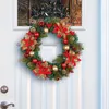 Decorative Flowers Christmas Easter Wreath Ring Pendant Home Window Door Hanging Decor Artificial Garland Xmas Ball Party Decoration 40cm