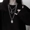 Łańcuchy wanzhi metal długi wielowarstwowy Naszyjnik retro punkowy wisiorki Choker mody i akcesoria dla kobiet