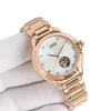 Élégance en acier d'élégance Fritillary Hollow Watch Moon Phase Automatique mécanique Lumière Luxury Watch Fashion Sports Quartz Femme Watch 184602