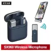 Microfoni SX960 Lavalier microfono wireless microfono Riduzione del rumore automatico Registrazione di interviste in diretta con CHIP CASO 2,4G di ricarica