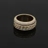 Hip Hop Fashion Jewelry Rotertable Miami Chunky Moissanite Cuban Ring Sterling 925 Silver Men Diamond