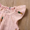 夏生まれの幼児の女の女の子ロンパーモスリンコットンリネンプレイスーツジャンプスーツファッション服240408