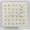 Épingles, broches bijoux 925 sterling nez nez étalon clear cristal borning 36pcs / pack drop liviard dhjxq