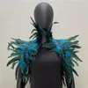 Scarves Feather Shrug Shawl Gothic Punk Cape Natural Women Halloween Cosplay Stage Show Costume