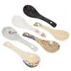 Lepels 6 pc's multifunctionele lepel retro diner Japanse stijl flatware ramen keramieksoep