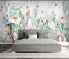 Wallpapers Custom Wallpaper Mural Nordic Tropical Plants Hand-painted Flamingo Cactus Flying Bird Background Wall Papel De Parede