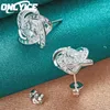 Boucles d'oreilles Fine 925 Boucle d'oreille en argent sterling pour les femmes Crystal Crystal Zircon Party Party Accessoires Fashion Bijoux Cadeau de Noël