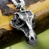 Pendant Necklaces 2024 Men's 316L Stainless Steel Necklace Retro Skull Black Rope Fashion Jewelry For Gift