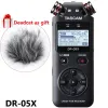 Spelare Ny version Tascam DR05X DR05X Handhållen professionell bärbar digital röstinspelare Mp3 Inspelning Pen USB Ljudgränssnitt