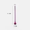 Drinking Straws Portable Tea Scoop Reusable Colored Stainless Steel Cocktail Coffee Stirring Spoon Mixing 3pc/lot