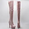 Scarpe da ballo laijianjinxia 15cm/6 pollch brevetto putta per le donne alte boots pole 045