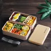 Boîte à lunch à double caler micro-ondes 1200 ml Boîte à salade en bois Bento BPA Boître à conteneurs portables gratuits Étudiant