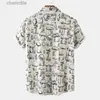 Chemises décontractées pour hommes Mentiers Summer Shirt Hawaiian Shirt Short Sleeve Bouton Down Chample Place Place imprimé Tropical Aloha Party Holiday Chemistry YQ240408