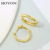 Boucles d'oreilles Stud Hoyon Ins Style 2024 Fishion Round pour les femmes 925 Jewelry Single Diamond Boucle d'oreille Simple Lady Korean Party