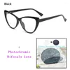 Sunglasses Women Cat Eye Bifocals Pochromic Reading Female Look Near Far Presbyopic Eyeglasses Automatic Discoloration Gafas