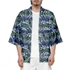 Roupas étnicas 2024 verão japonês quimono masculino e feminino harajuku tradicional Paisley Pattern Patcher praia camisa elegante roubo de banho chique