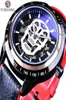 Forsining Sport Clock Skull Skeleton Black Red Watches Men039s Automatiques Top Brand Luxury Luminous Design Water Resista1505105