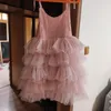 Little Girls Summer Dress for Kids Princess Birthday Party Gown Lace Sling Tutu Wedding Children Dresses Vintage Floral Clothes 240407