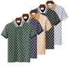 ホット高品質クラシックポロシャツ英語Gコットンショートスリーブ2024デザイナーブランドサマーテニスメンズTシャツ5色ストライプレター