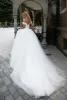 Dresses Sheer Tulle Ball Gown Wedding Dresses Appliques Lace Bridal Gowns Modest Customized Robe De Mariage Plus Size