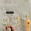 Hooks Light Luxury Crochet Pas de coup de poing Strong Adhesive Portable Salle de bain Vêtements de cuisine Clé Clé des accessoires de maison durable